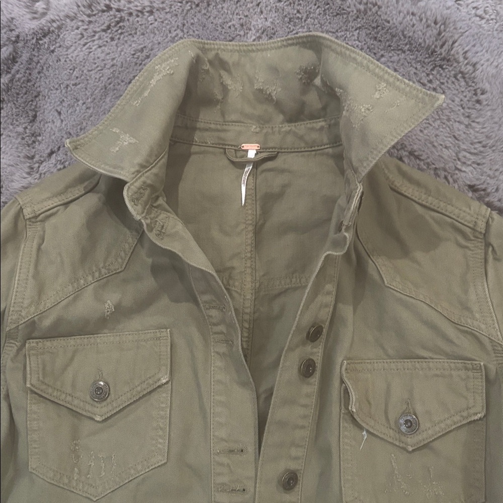 Free People Olive Green Blazer